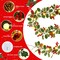 2 Pack Pre-Lit Christmas Garland with Lights, 5.7FT 20LED Battery Operated Lighted Garland Xmas Decor with PineCones Bell Berry Holly Leaves, Light Up Garland for Mantle Fireplace Stair Indoor Outdoor